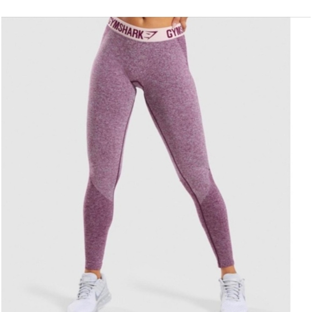 Gymshark Flex Low Rise Leggings Heather Pink Women's Performance Tights Size M